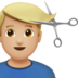 苹果系统里的男士理发:中等浅肤色emoji表情