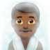 苹果系统里的在潮湿的房间里的男人:中等深色肤色emoji表情