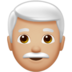 苹果系统里的男士:中浅肤色,白发emoji表情