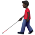 苹果系统里的拿拐杖的男人:深色肤色emoji表情