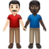 苹果系统里的男士牵手：浅肤色，深肤色emoji表情