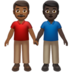 苹果系统里的男士牵手：中深色肤色，深色肤色emoji表情