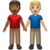 苹果系统里的男士牵手:中暗肤色,中浅肤色emoji表情