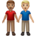 苹果系统里的男士牵手：中等肤色，中等肤色emoji表情