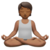 苹果系统里的打坐的人:中黑肤色emoji表情