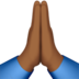 苹果系统里的双手合十、祈祷的手:中等深色肤色emoji表情