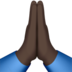 苹果系统里的双手合十、祈祷的手:深色肤色emoji表情