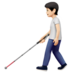 苹果系统里的拿拐杖的人:浅肤色emoji表情