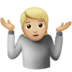 苹果系统里的耸肩:中等浅肤色emoji表情