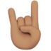 苹果系统里的摇滚标志手：中等肤色emoji表情