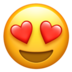 苹果系统里的带着心眼的笑脸emoji表情