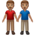 苹果系统里的男士牵手:中等肤色emoji表情