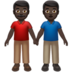苹果系统里的男人牵手:深色肤色emoji表情