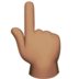 苹果系统里的指向上方的手:中等肤色emoji表情