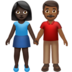 苹果系统里的男女牵手:深色肤色,中深色肤色emoji表情
