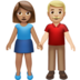 苹果系统里的男女牵手:中等肤色,中等肤色emoji表情