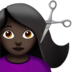 苹果系统里的女人理发：深色肤色emoji表情