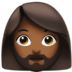 苹果系统里的有络腮胡子的女人: 中等-深肤色emoji表情