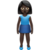 苹果系统里的女性站立:深色肤色emoji表情