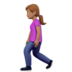 苹果系统里的行走的女人：中等肤色emoji表情