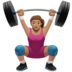 苹果系统里的女性举重：中等肤色emoji表情