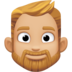 Facebook上的男士:中浅肤色,胡须emoji表情
