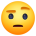 Facebook上的扬起一只眉毛的脸emoji表情