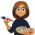 Facebook上的女艺术家:中等肤色emoji表情