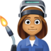 Facebook上的工厂女人：中等肤色emoji表情