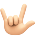 Facebook上的爱你的手势(美国)：浅肤色emoji表情