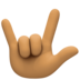 Facebook上的爱你的手势(美国):中等肤色emoji表情