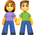 Facebook上的男女手牵手emoji表情