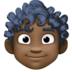 Facebook上的男士:深色肤色,卷发emoji表情