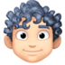 Facebook上的男:肤色浅,卷发emoji表情
