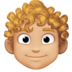 Facebook上的男士:中浅肤色,卷发emoji表情