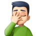 Facebook上的单手捂脸的男人:浅肤色emoji表情