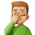 Facebook上的单手捂脸的男人：中等浅肤色emoji表情