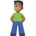 Facebook上的男士站立：中黑肤色emoji表情