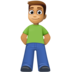 Facebook上的男士站立:中等肤色emoji表情
