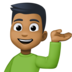 Facebook上的单手举起的男人:中等深色肤色emoji表情