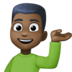 Facebook上的单手举起的男人:深色肤色emoji表情