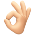 Facebook上的OK手:浅肤色emoji表情