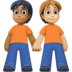 Facebook上的手牵手：中暗肤色，中浅肤色emoji表情