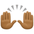 Facebook上的举手:中黑肤色emoji表情