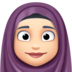 Facebook上的头巾女性:浅肤色emoji表情