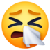 Facebook上的打喷嚏的脸emoji表情