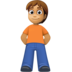 Facebook上的站立者：中等肤色emoji表情