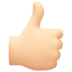 Facebook上的竖起大拇指：浅肤色emoji表情