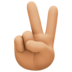 Facebook上的胜利之手：中浅肤色emoji表情