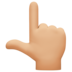 Facebook上的指向上方的手：中等浅肤色emoji表情